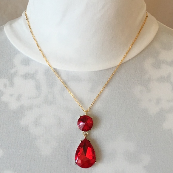 Witches of East End Handmade Replica of Wendy’s Double Ruby Teardrop Necklace - Picture 6 of 15